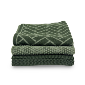 Dishcloth Variety 3pk - Forest Herringbone