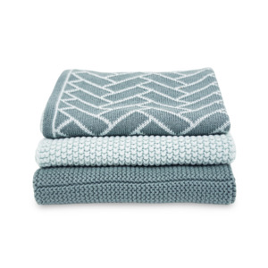 Products: Dishcloth Variety 3pk - Sea Foam Herringbone