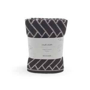 Multi Cloth 2pk - Chocolate Herringbone