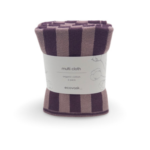 Multi Cloth 2pk - Grape | Orchid Stripe