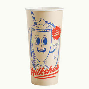 Hot Paper Cups: 650mL Single Wall Cold EcoCup - Milkshake - FSC MIX