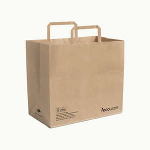 Bags: Flat Handle Kraft Paper Bag Small - FSC MIX