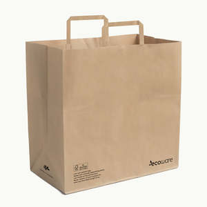 Bags: Flat Handle Kraft Paper Bag Medium - FSC MIX