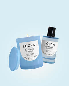 Products: Sandalwood & Amber Metro Candle & Room Spray