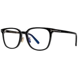 Optical Frames: Tom Ford Men's Shiny Black Blue Block Square Eyeglasses FT5998-K-B-001-51