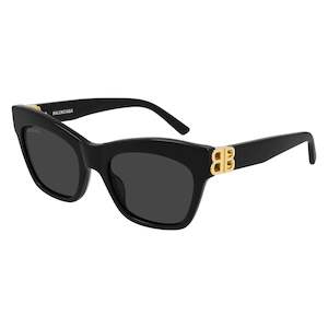 Balenciaga Eyewear: Balenciaga Women's Black Squared Cat Eye Sunglasses - BB0132S 001 53