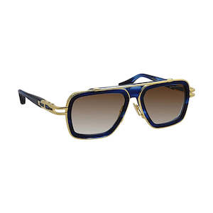 Womens Sunglasses: Dita LXN-EVO DT DTS403 A-03 Blue Swirl/Yellow Gold Metal Sunglasses Brown