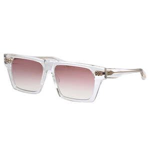 Unisex Sunglasses: Dita VENZYN DT DTS720 A-02 Crystal Clear Plastic Sunglasses Pink Gradient Lens