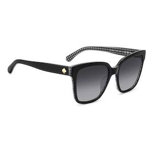Kate Spade Eyewear: Kiya 2/g/s Black Pattern White Grey Shaded Polarized 56 Tay Polarised