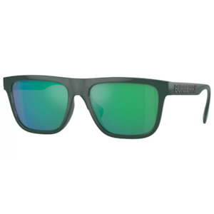 Burberry: Burberry Men's Green Square Sunglasses w/ Mirror Lens BE4402U 4038F2 56