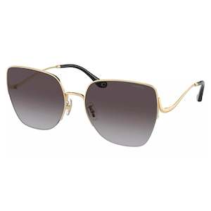 Optical Frames: Coach Women's Shiny Light Gold Square Semi-Rimless Sunglasses HC7156D-90053C-60