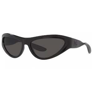 Dolce Gabbana: Dolce & Gabbana Women's Black Cat Eye Wrap Sunglasses - DG6190 50187 60