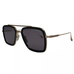 New Dita Flight.006 DT 7806 E-BLK-RGD Black Gold Metal Sunglasses Grey Lens