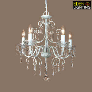Antique Chandeliers: Chandelier Crystal White  9223-5P