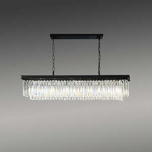 Iron Chandeliers: Pendant light Crystal Black  9263-1M