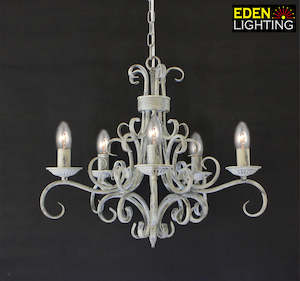 Iron Chandeliers: Modern  Chandelier White 9742-5P