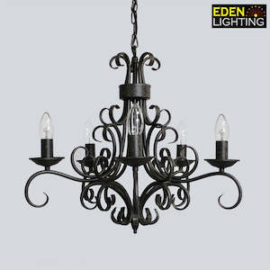 Iron Chandeliers: Modern  Chandelier  Brown 9742-5P