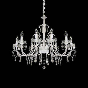 Iron Chandeliers: Chandelier Crystal White 9223-12P