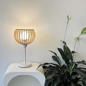 Lamp Shades: Table Lamp  Natrual Wooden wood05-230 with white stand