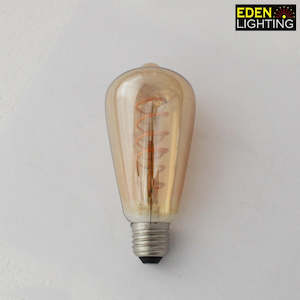 E27 Light Bulbs: Spiral ST64 RS 3W Amber