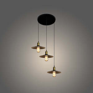 Iron Pendant Lights: Pendant light Iron plate Black TBA-200mm