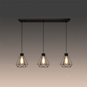 Iron Pendant Lights: Pendant light Iron Black Bar with Q28