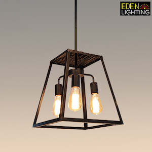 Iron Pendant Lights: Iron Pendant Light Black A9318-3