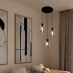 Glass Pendant Lights: Pendant light Black Plate 300 with 2228 shades