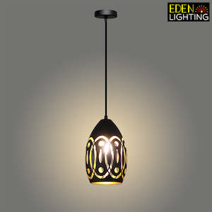 No Earth Waire: Pendant light Iron Black/Gold ED203