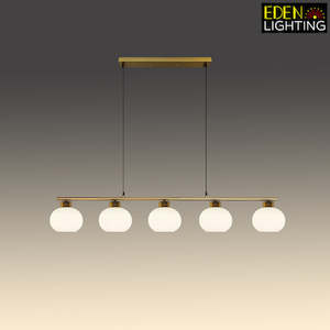 Multi Pendant: Pendant light Opel glass Brass color 2711-5