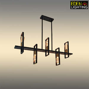 Multi Pendant: Pendant Light Black Iron 2821-5