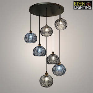Stairway Light Straight Up Stairway: Pendant light Black Sun18-600 with 9201
