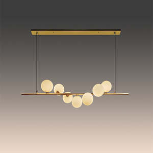 Iron Chandeliers: Pendant light Opel glass Brass color 2783-7
