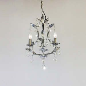 Iron Chandeliers: Chandelier Crystals Silver 9087-3P