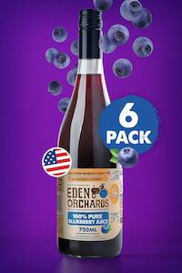 Only Blueberry: American Sweet Pure Blueberry Juice  - 6 x 750ml
