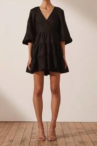 SHONA JOY linen wrap dress RRP$300 (8-10)