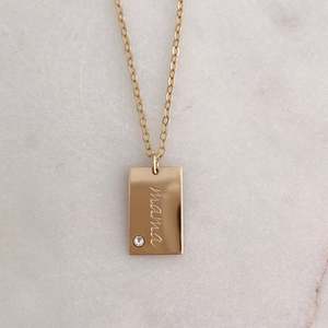 Mother Collection: MAMA rectangle pendant necklace