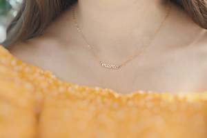 Mama Name Necklace: Mama Script Name Necklace
