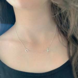 Little Love Letters Necklace Collection: Sterling Silver Little Love Letters Two Initial Necklace