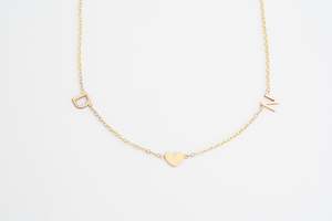 10k Gold Little Love Letters Three Initial Necklace