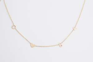 10k Gold Little Love Letters Four Initials Necklace