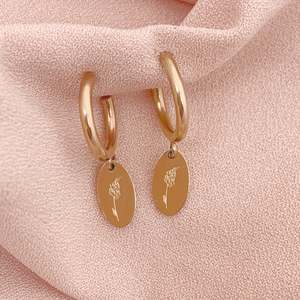 Birth Flower Collection: Birth Flower Hoop Earrings
