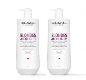 Goldwell Dualsenses Blondes and Highlights 1000ml Shampoo and Conditioner Bundle