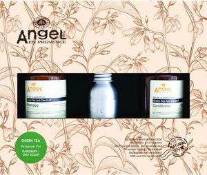 Dandruff: Angel Professional GREEN TEA Duo + Green Tea Anti Dandruff Spray Gift Pack