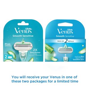 Gillette - Venus Women Smooth Sensitive Set of 2 Cartridges with Aloe Extracts