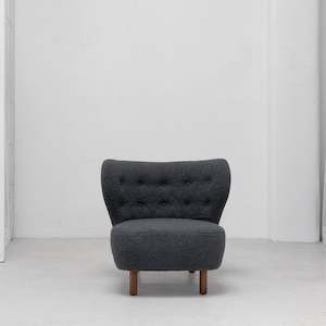 Hana Armchair - Charcoal + Walnut
