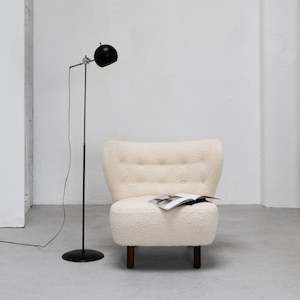 Hana Armchair - Ivory + Walnut