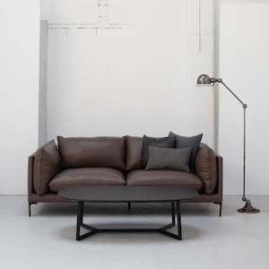 Sabine 3 Seater Sofa - Coffee + Leather