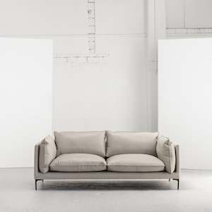 Sabine 3 Seater Sofa - Stone + Leather