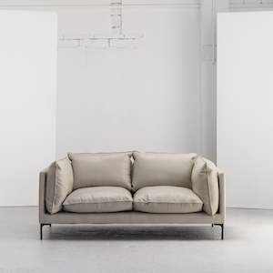 Sabine 2 Seater Sofa - Stone + Leather